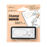 Midori Paintable Penetration Stamp - Half Size - Bear Speech Bubble