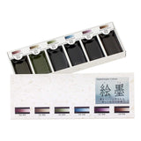 Boku-Undo E-Sumi Japanese Watercolour Set - Shadow Black - 6 Colour Set