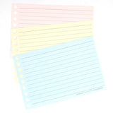 Maruman Easy to Write Loose Leaf Paper - 3 Colour Assortment - 9 Holes/90 Sheets - 6 mm Rule - Mini B7 (Compatible with B5 26 Holes Binders) -  - Loose Leaf Paper - Bunbougu