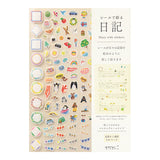 Midori Diary with Stickers - 7 mm Ruled - Beige - A5