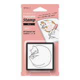 Midori Paintable Penetration Stamp - Sleeping Cat -  - Planner Stamps - Bunbougu