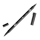 Tombow ABT Dual Brush Pen - Black/Grey Colour Range - N25 Lamp Black - Brush Pens - Bunbougu
