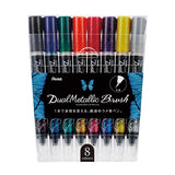 Pentel Dual Metallic Brush Pen - 8 Colour Set