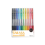 Zebra Sarasa Push Clip Gel Pen - 10 Colour Set - 0.5 mm