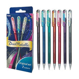 Pentel Hybrid Dual Metallic Gel Pen - Original Colours - 7 Colour Set - 1.0 mm