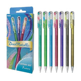 Pentel Hybrid Dual Metallic Gel Pen - Fantasy Colours - 7 Colour Set - 1.0 mm