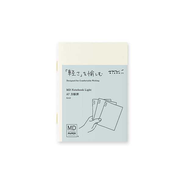 Midori MD Notebook Light - Grid - A7 - Pack of 3 - - Notebooks - Bunbougu