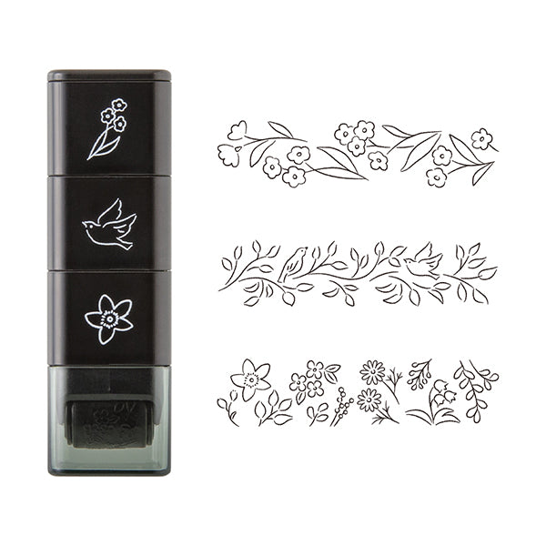 Midori Paintable Stamp Roller - Plant - - Planner Stamps & Ink Pads - Bunbougu