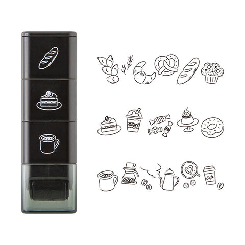 Midori Paintable Stamp Roller - Cafe - - Planner Stamps & Ink Pads - Bunbougu