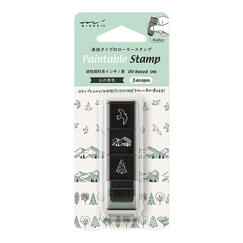 Midori Paintable Stamp Roller - Mountain Scenery - - Planner Stamps & Ink Pads - Bunbougu