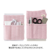 Midori Haramaki Knitted Book Band with Pockets - For A6 To B6 Notebooks - Baby Pink - - Notebook Accessories - Bunbougu