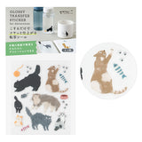 Midori Glossy Transfer Sticker for Decoration - Cat - - Planner Stickers - Bunbougu