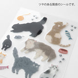Midori Glossy Transfer Sticker for Decoration - Cat - - Planner Stickers - Bunbougu