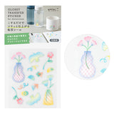 Midori Glossy Transfer Sticker for Decoration - Flower Vase - - Planner Stickers - Bunbougu