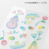 Midori Glossy Transfer Sticker for Decoration - Flower Vase - - Planner Stickers - Bunbougu