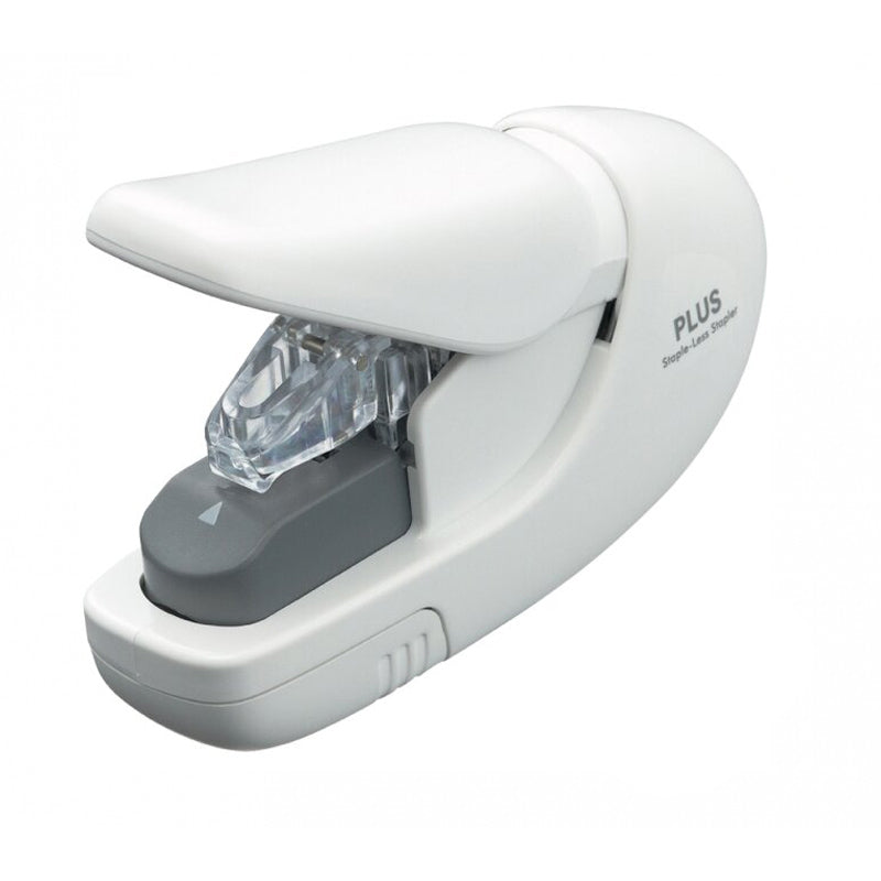 Plus Staple-Free Stapler - 5 Sheet Capacity - White - - Staplers - Bunbougu