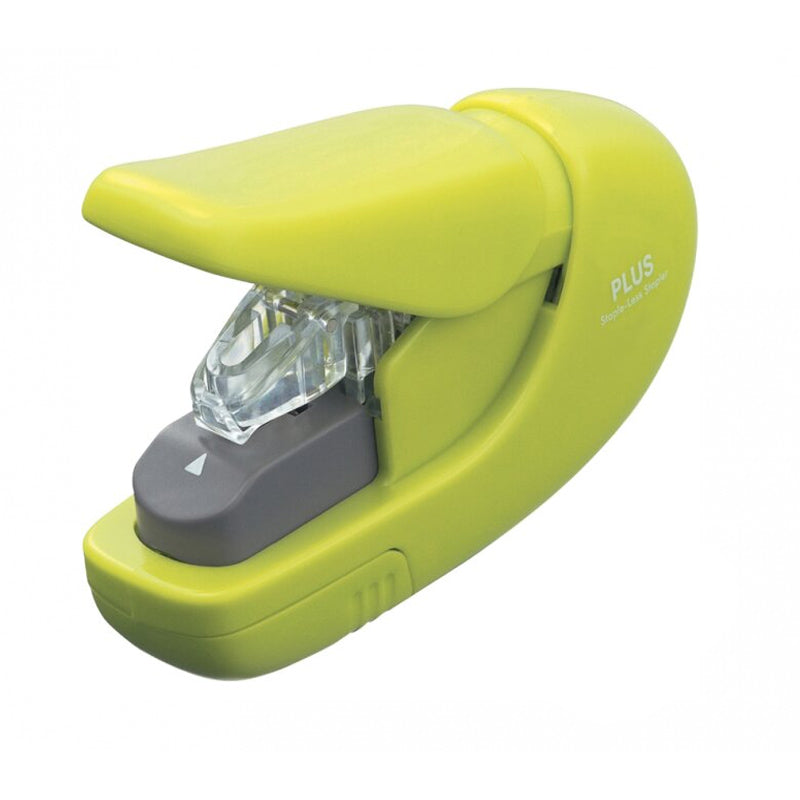 Plus Staple-Free Stapler - 5 Sheet Capacity - Green - - Staplers - Bunbougu