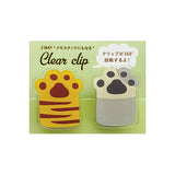 Pine Book 2-way Clear Clip - Pack of 2 - Cat Paw -  - Planner Clips - Bunbougu