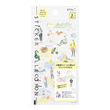 Midori Seal Collection Planner Stickers - Washi Paper Type - 2 Sheets - Outing