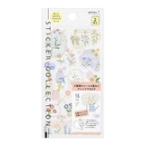 Midori Seal Collection Planner Stickers - Washi Paper Type - 2 Sheets - Floral