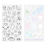 Midori Seal Collection Planner Stickers - Washi Paper Type - 2 Sheets - Monotone Monster Pattern -  - Planner Stickers - Bunbougu