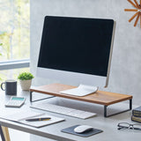 Lihit Lab MDF Desk Stand for Laptop/Desktop - Walnut Wood Colour - 59 cm -  - Stationery Organisers & Storage - Bunbougu