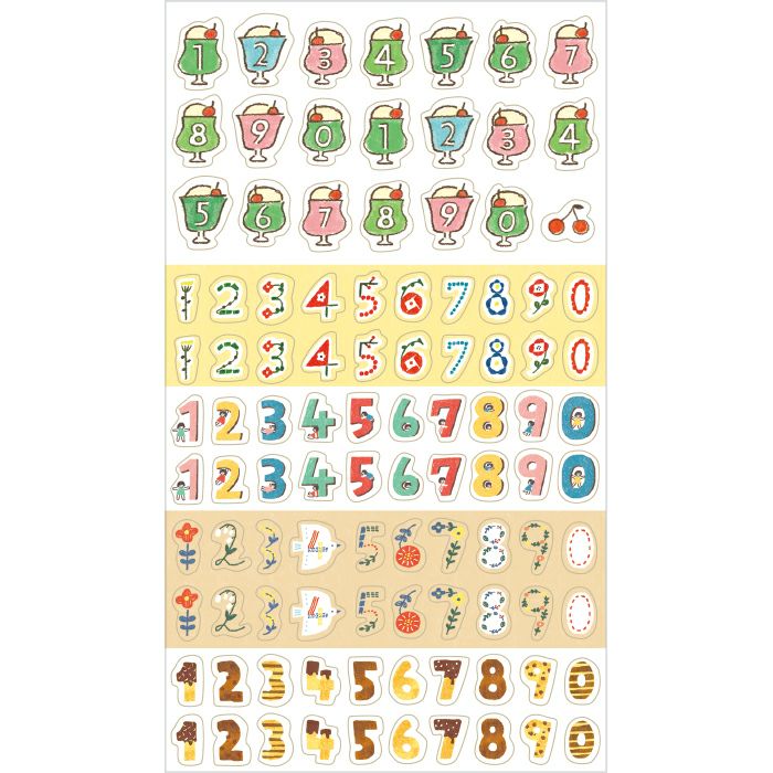 Furukawashiko Daily Planner Sticker Sheet - Transparent - Numbers -  - Planner Stickers - Bunbougu