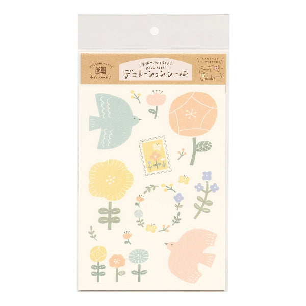 Furukawashiko Peta Peta Planner Sticker Sheet - Large Size - Flower & Bird -  - Planner Stickers - Bunbougu