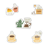 Furukawashiko Washi Flake Sticker Pack - Coffee - 20 Pieces -  - Planner Stickers - Bunbougu