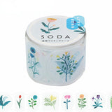 King Jim Soda Transparent Masking Tape - Die-cut Type - Wildflower - 30 mm x 3 m