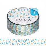 King Jim Soda Transparent Masking Tape - Foil-stamping - Tulip - 15 mm x 4 m