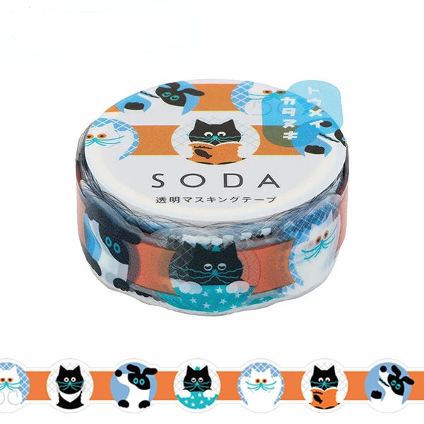 King Jim Soda Transparent Masking Tape - Die-Cut Type - Face - 15 mm x 3 m