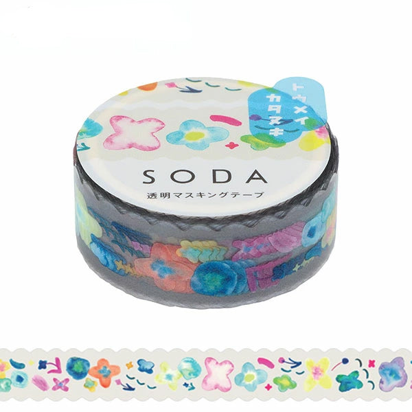 King Jim Soda Transparent Masking Tape - Die-Cut Type - Petal - 15 mm x 3 m
