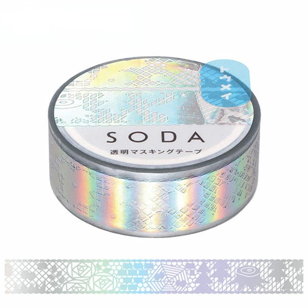 King Jim Soda Transparent Masking Tape - Foil-stamping - Lace - 15 mm x 4 m