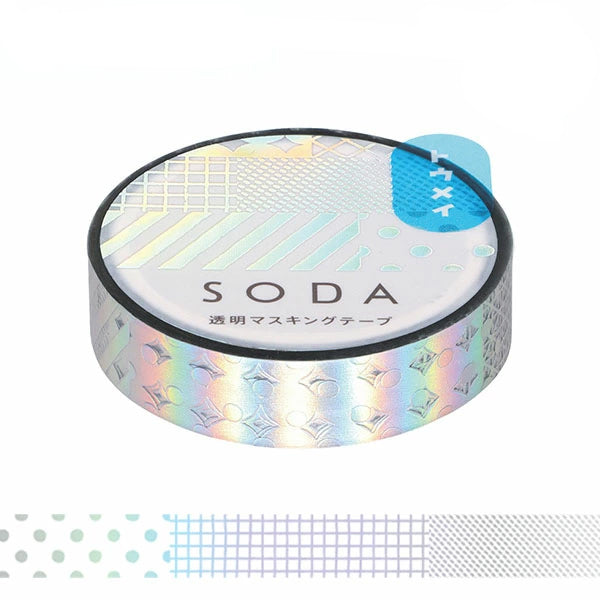 King Jim Soda Transparent Masking Tape - Foil-stamping - Mix 2 - 10 mm x 4 m