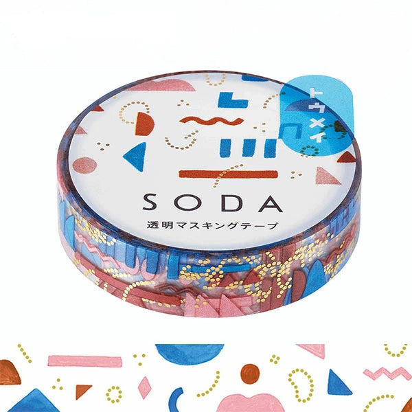 King Jim Soda Transparent Masking Tape - Foil-stamping - Ribbon - 10 mm x 4 m