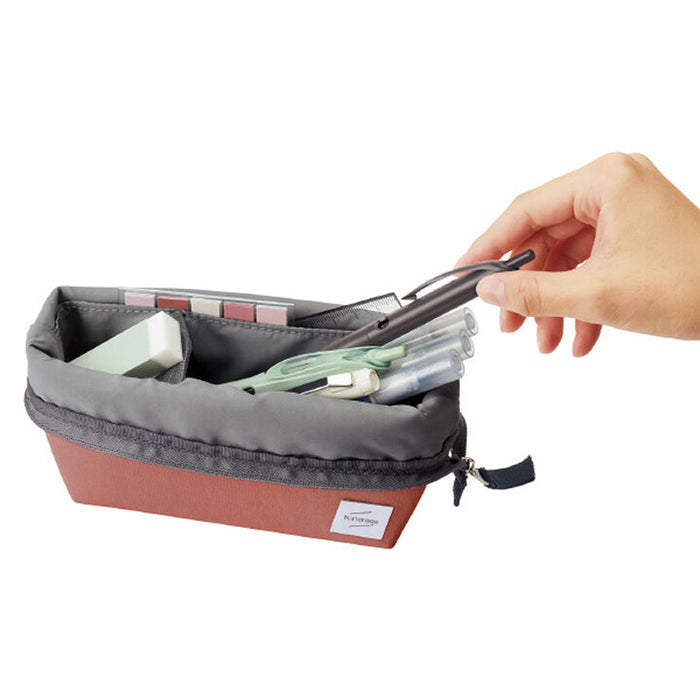 Kokuyo N Storage Pen Case - Terracotta Pink -  - Pencil Cases & Bags - Bunbougu