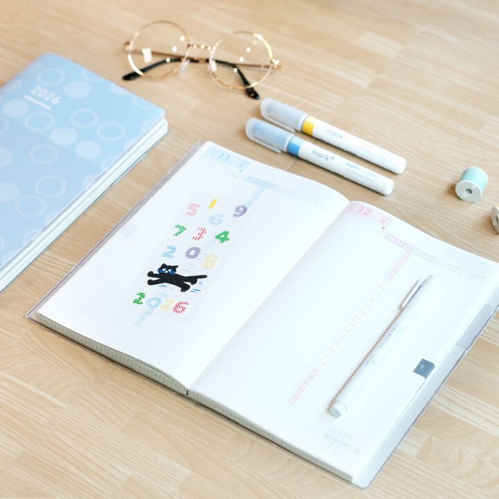 Kokuyo Jibun Techo Days 2026 Diary - SOU・SOU Limited Edition - Blue - B6 Slim - - Diaries & Planners - Bunbougu