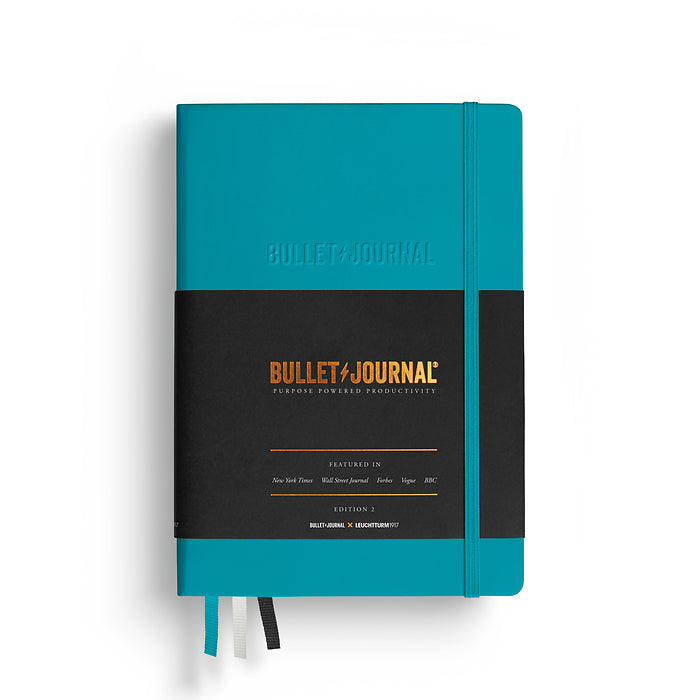 Leuchtturm1917 Bullet Journal Edition 2 - 120gsm Paper - Dotted - Turquoise - A5 - - Notebooks - Bunbougu