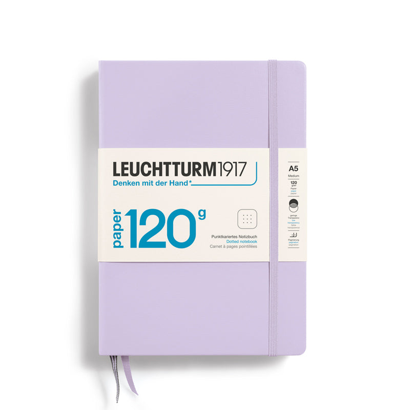 Leuchtturm1917 Medium Hardcover Notebook - 120gsm Paper - Dotted - Lilac - A5