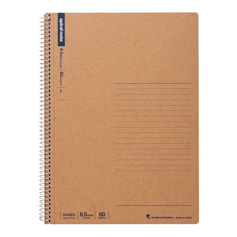 Maruman Spiral Note Basic Notebook - 6.5 mm Ruled - B5 -  - Notebooks - Bunbougu