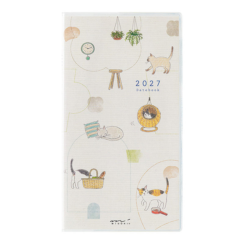 Midori 2027 Pocket Diary - Cats - B6 Slim