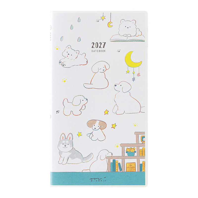 Midori 2027 Pocket Diary - Dogs - B6 Slim