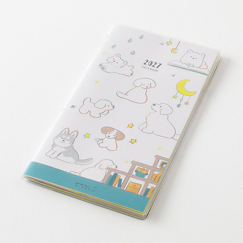 Midori 2027 Pocket Diary - Dogs - B6 Slim