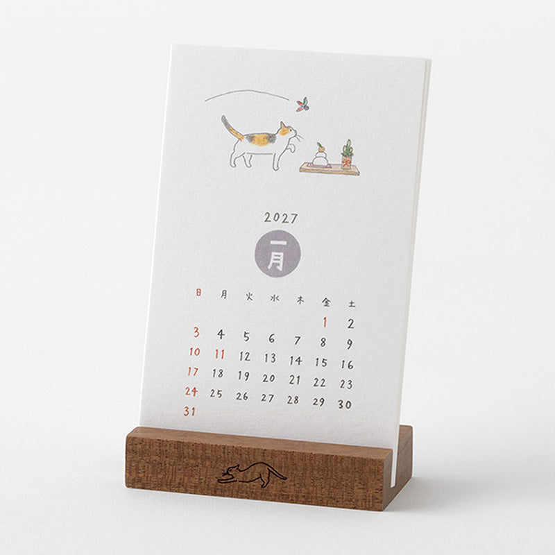 Midori 2027 Stand Calendar - Cats
