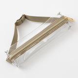 Midori Book Band Pen Clear Case (B6 to A5) - Clear x Beige - - Pencil Cases & Bags - Bunbougu