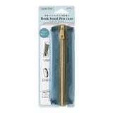 Midori Book Band Pen Clear Case (B6 to A5) - Navy x Khaki - - Pencil Cases & Bags - Bunbougu
