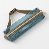 Midori Book Band Pen Clear Case (B6 to A5) - Navy x Khaki - - Pencil Cases & Bags - Bunbougu