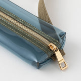 Midori Book Band Pen Clear Case (B6 to A5) - Navy x Khaki - - Pencil Cases & Bags - Bunbougu