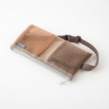 Midori Bookband Mesh Pen Case - For B6 to A5 Notebook - Brown -  - Pencil Cases & Bags - Bunbougu